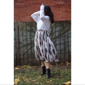 Midi Patterned Skirt - Banana Republic